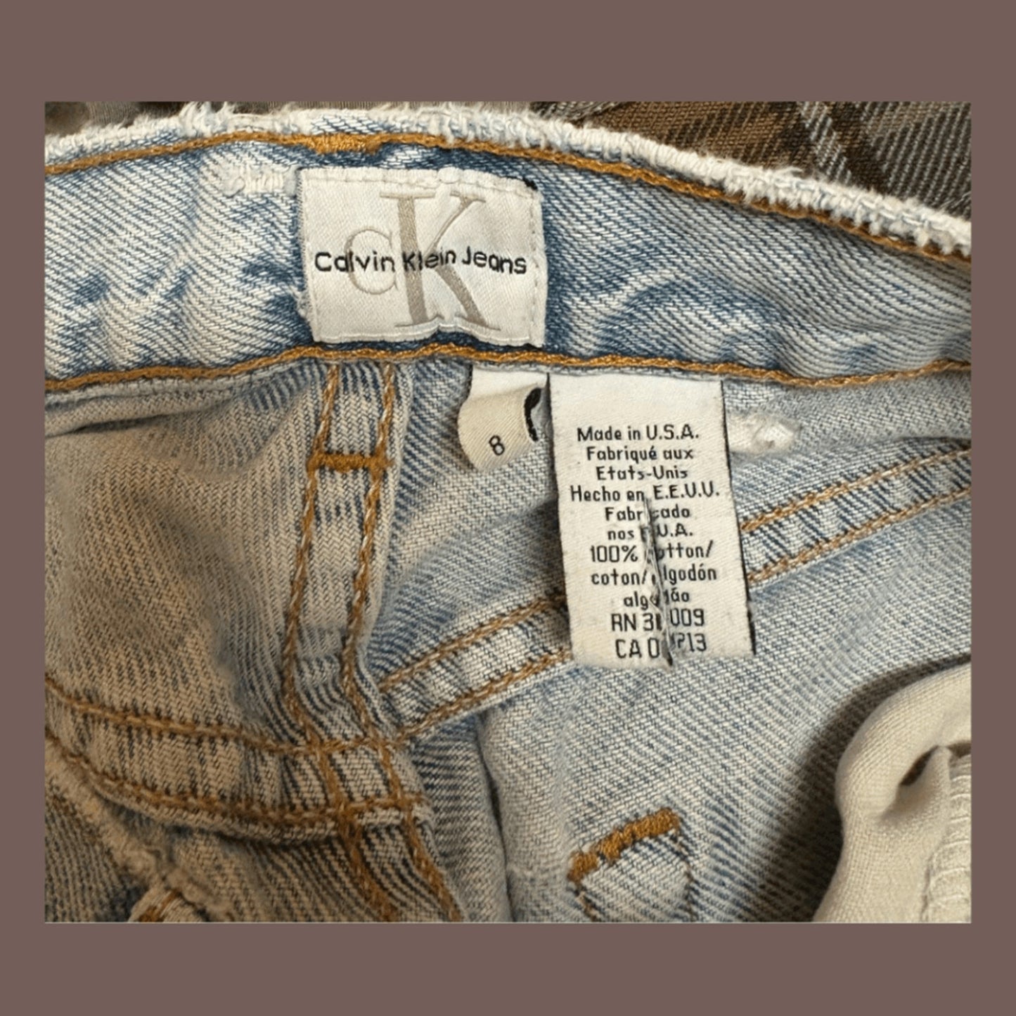 Vintage Calvin Klein Light Wash Straight Jeans – 90s Grunge
