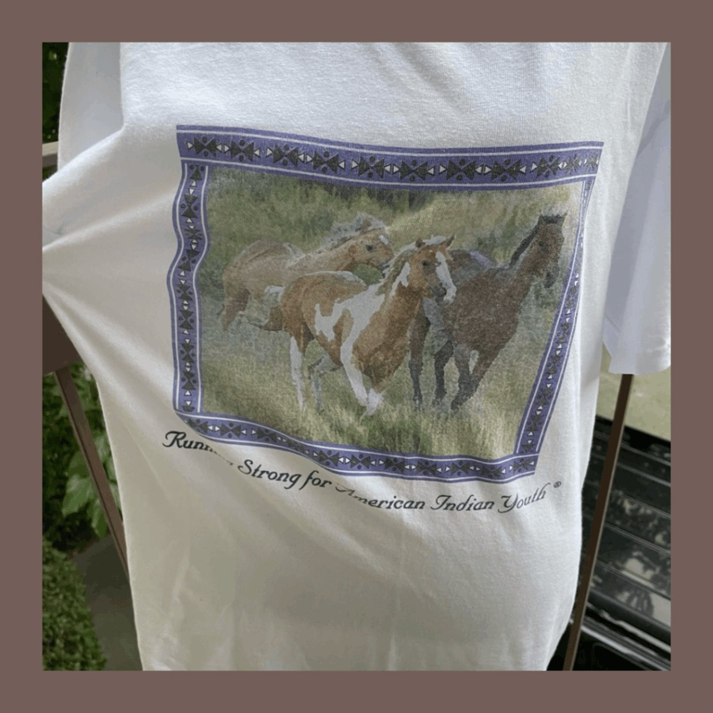 Vintage Jerzees Horses Graphic Tee – 90s Western Americana