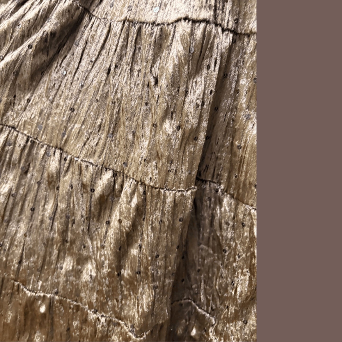 Y2K Star City Brown Crushed Velvet Mini Skirt - Size L