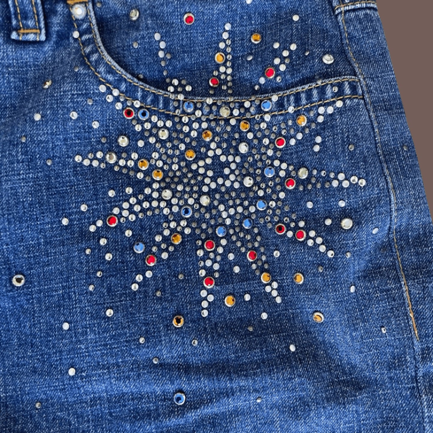 Vintage ESCADA Sport Rhinestone Denim Shorts – Y2K Festival Luxe