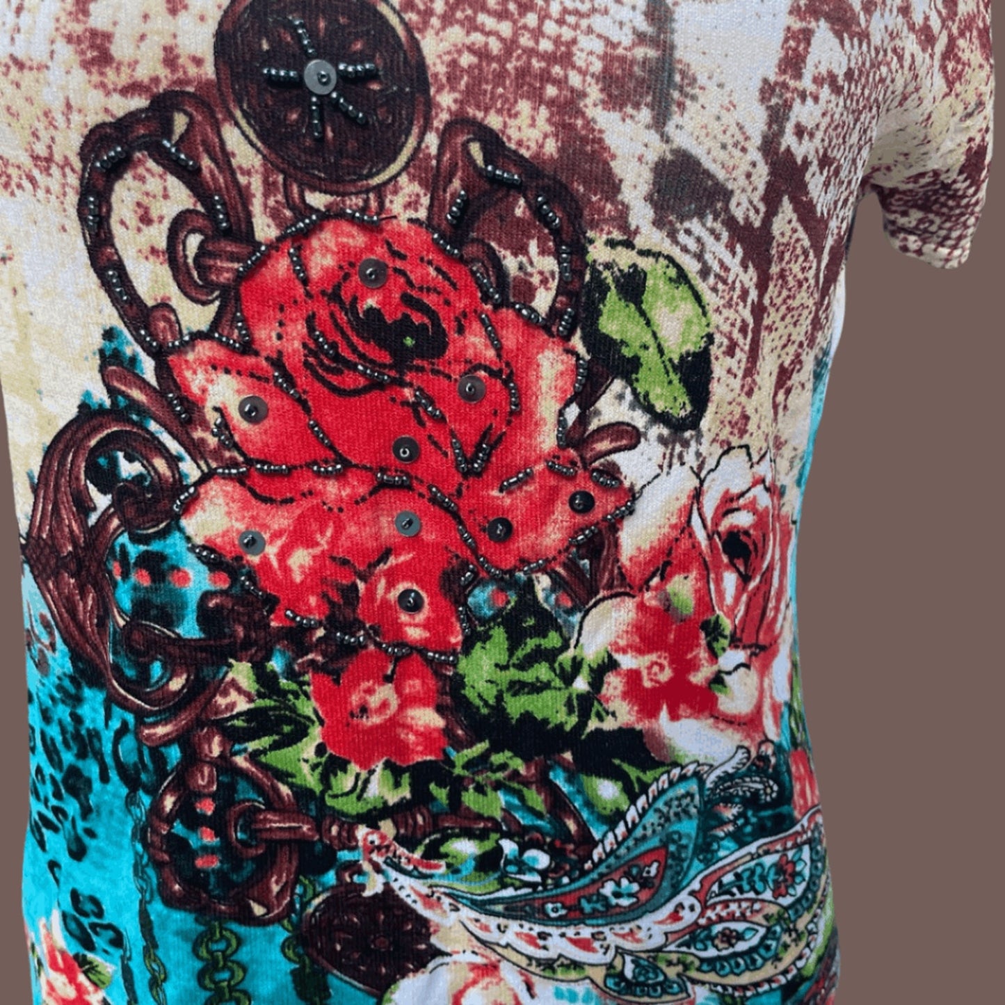 Vintage Pierri NY Mesh Floral Tee – Y2K Tattoo Artwear