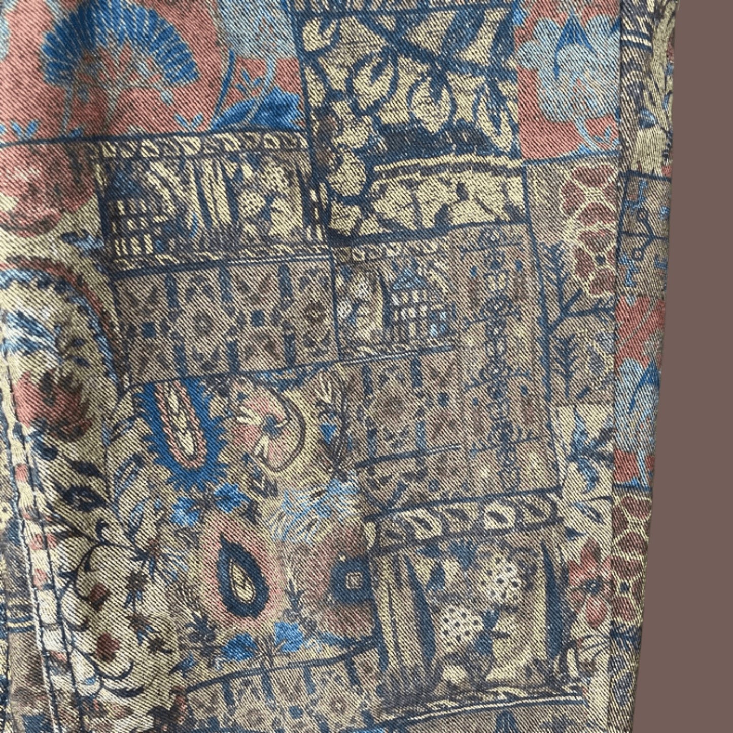 Vintage BDG All‑Over Print Flared High Rise Pants – 2010s Boho