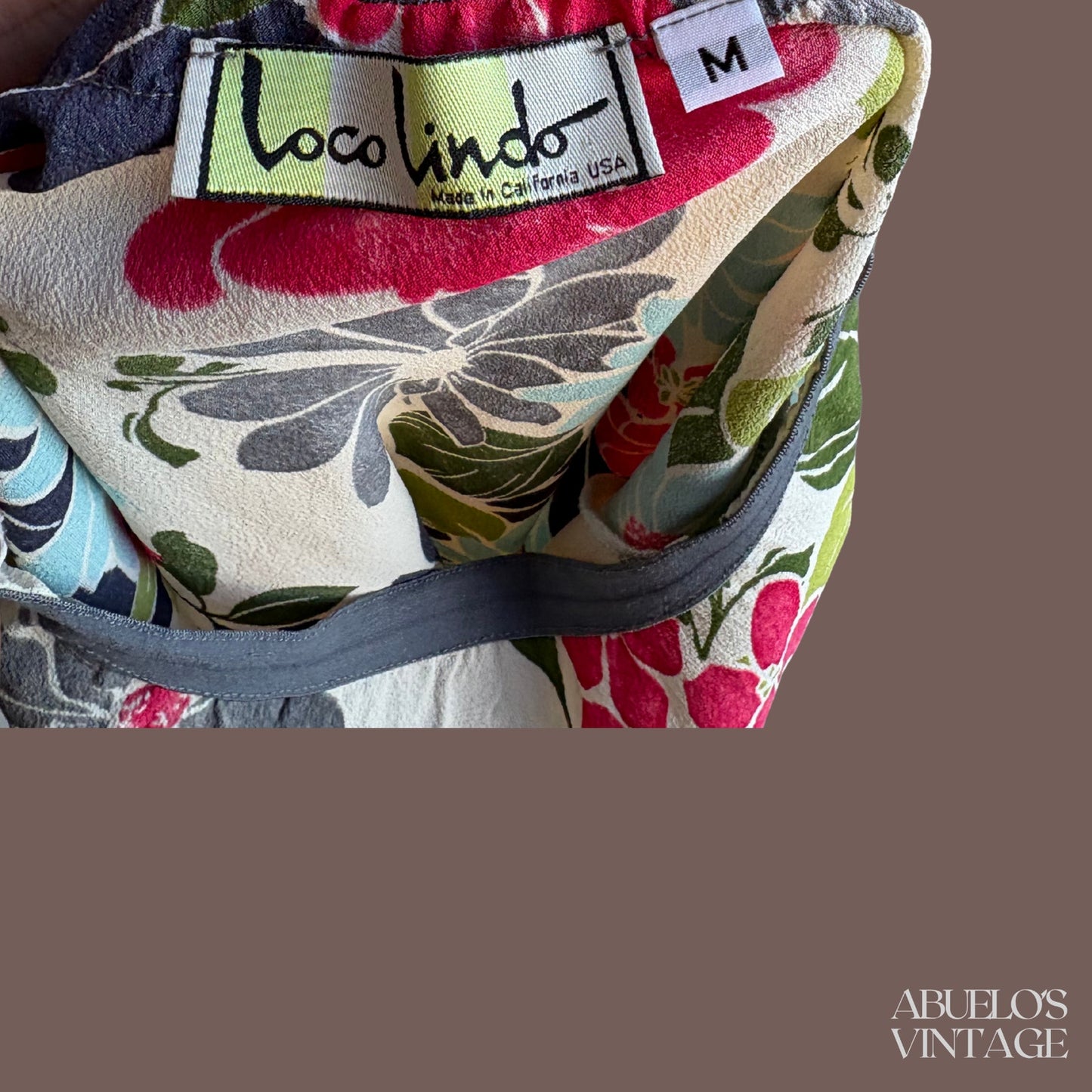 Vintage Loco Lindo Floral Maxi Skirt – 90s California Casual