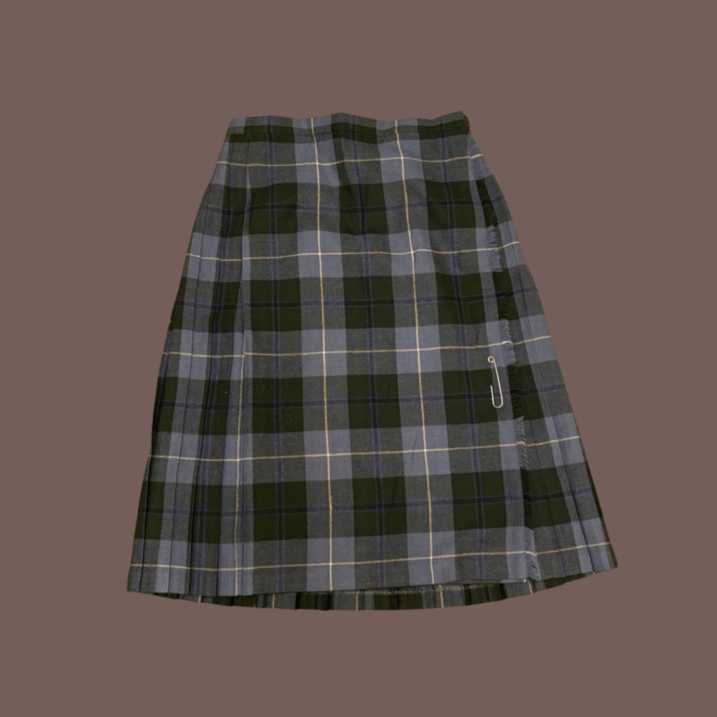 Vintage Pure Wool Plaid Kilt Skirt – 80s Highland Academia