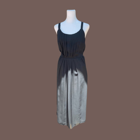 Vintage Ann Taylor LOFT Pleated Midi Dress – Minimalist Classic