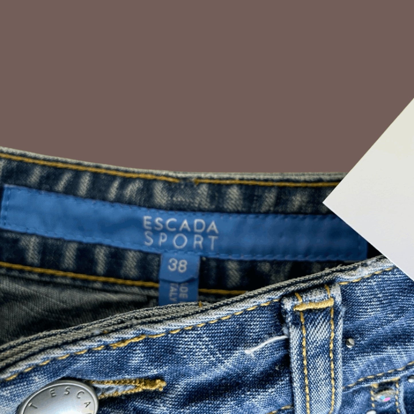 Vintage ESCADA Sport Rhinestone Denim Shorts – Y2K Festival Luxe