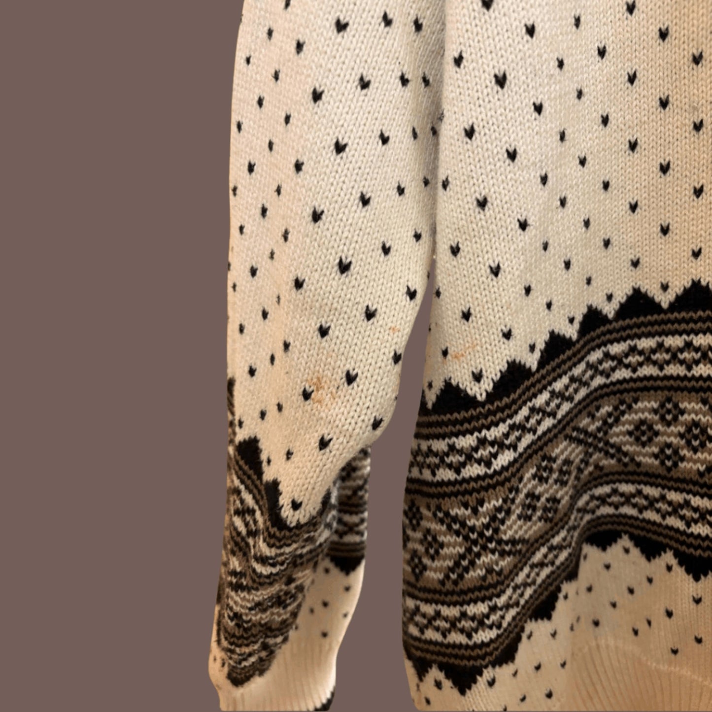 Vintage HEAD Fair Isle Knit Sweater – 80s Slouchy Winterwear