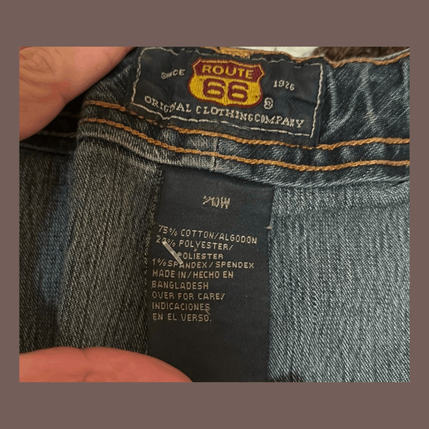 Vintage Route 66 Distressed Denim Mini Skirt – Y2K Grunge