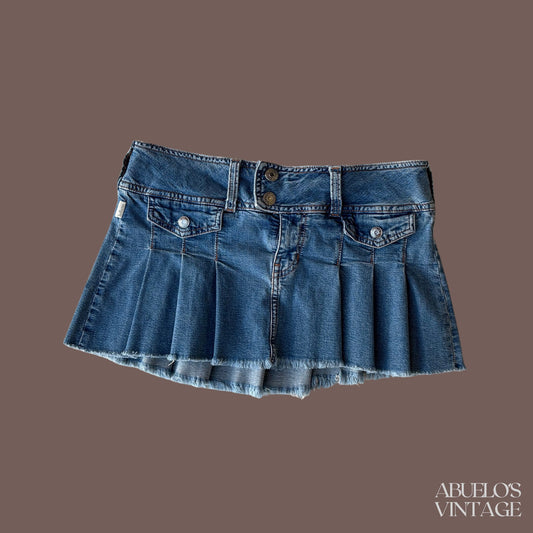 Vintage Hollister Pleated Denim Mini Skirt – Y2K Mallcore