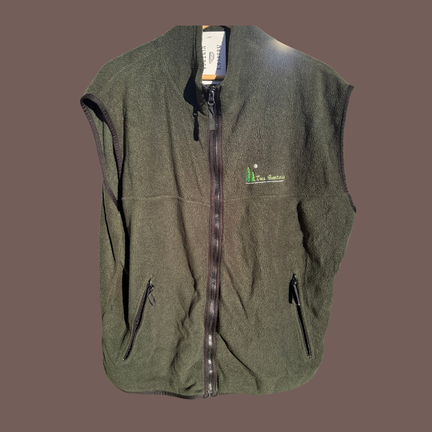 Vintage Forest Green Fleece Zip Vest – Gorpcore Outdoor Essential