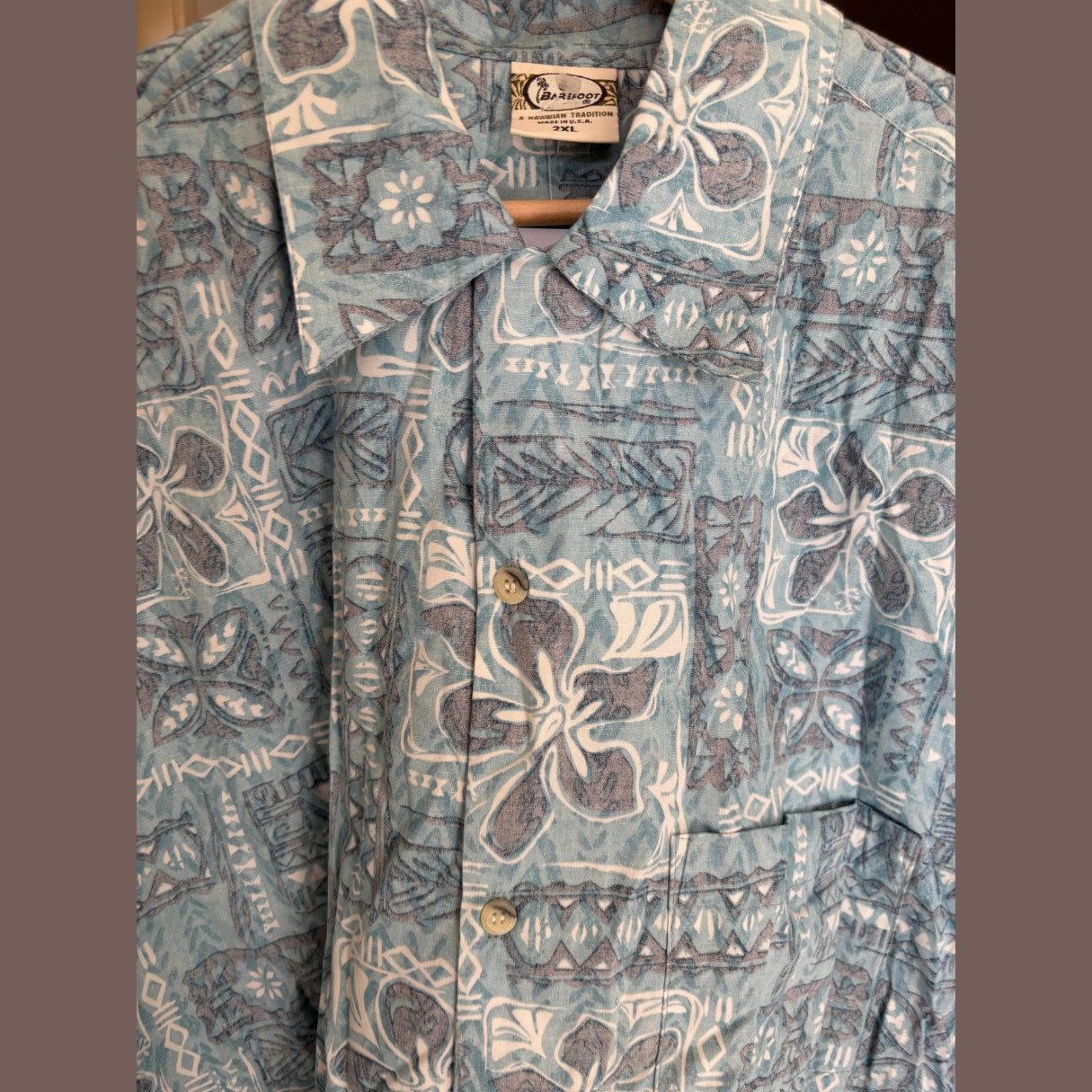 Vintage Barefoot Hawaiian Shirt – Made in USA Tropical Aloha