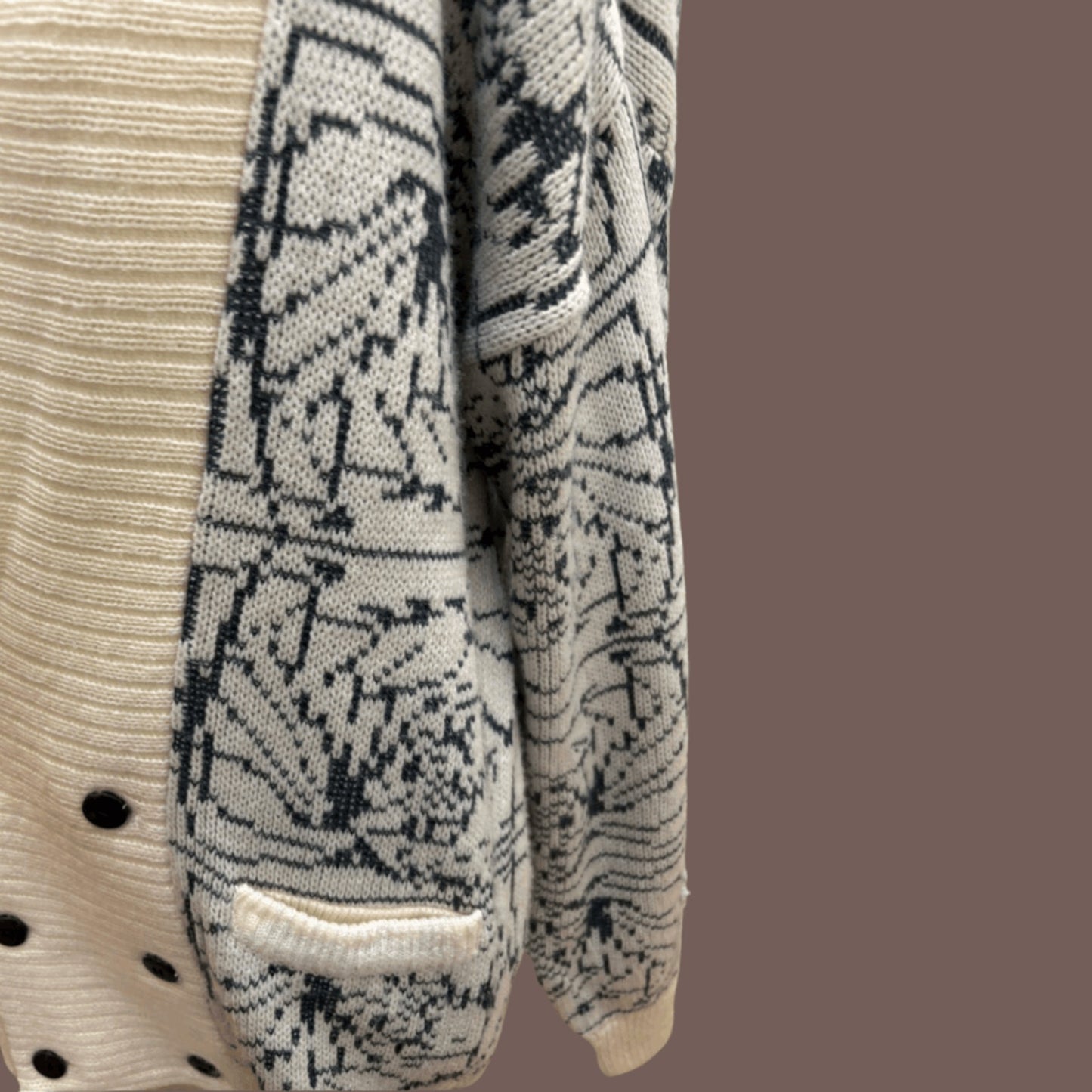 Vintage J.J. Cochran Knit Cardigan – 80s Geometric Prepwear