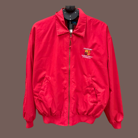 Vintage Tri-Mountain Red Stanford GSB Embroidered Zip Jacket Size M