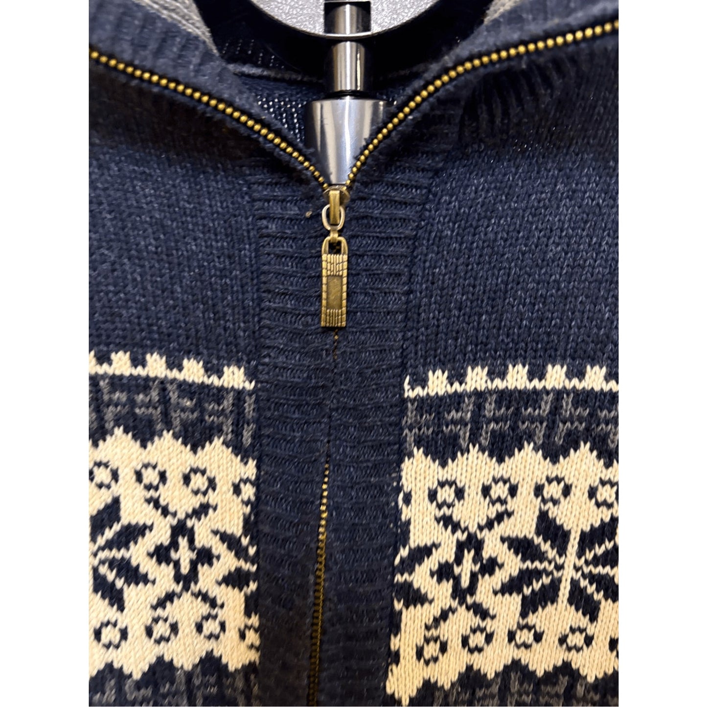Vintage Nordic Fair Isle Zip-Up Sweater – Y2K Après-Ski