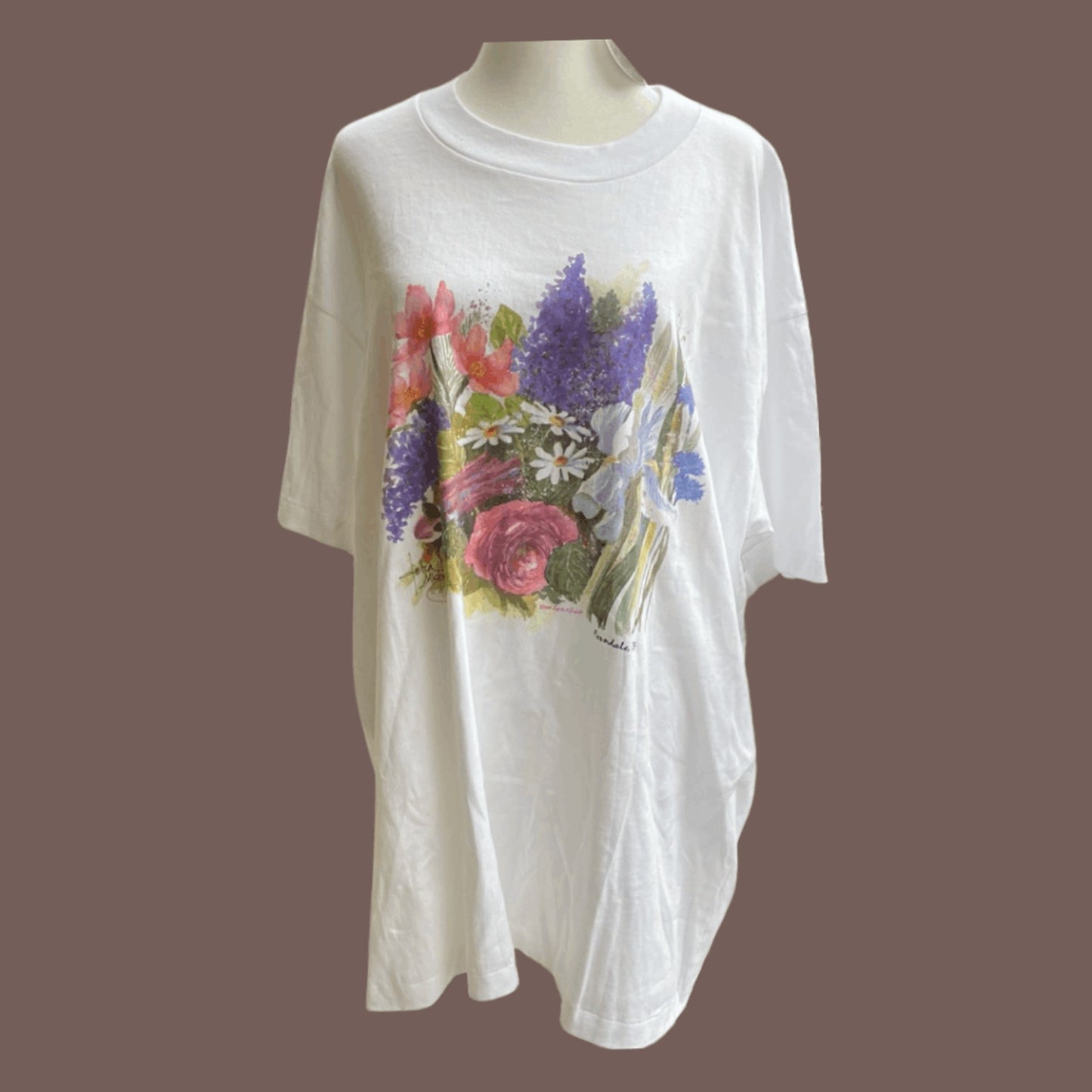 Vintage Debra Rudderforth Floral Art Tee – 90s Limited Additions Deadstock