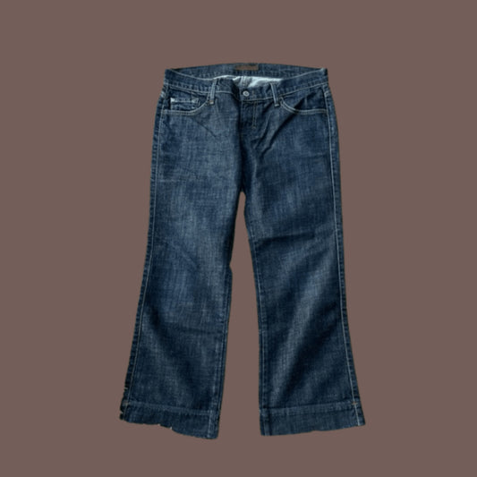 Vintage Dry Aged Denim Bootcut Jeans – Cropped Y2K Fit