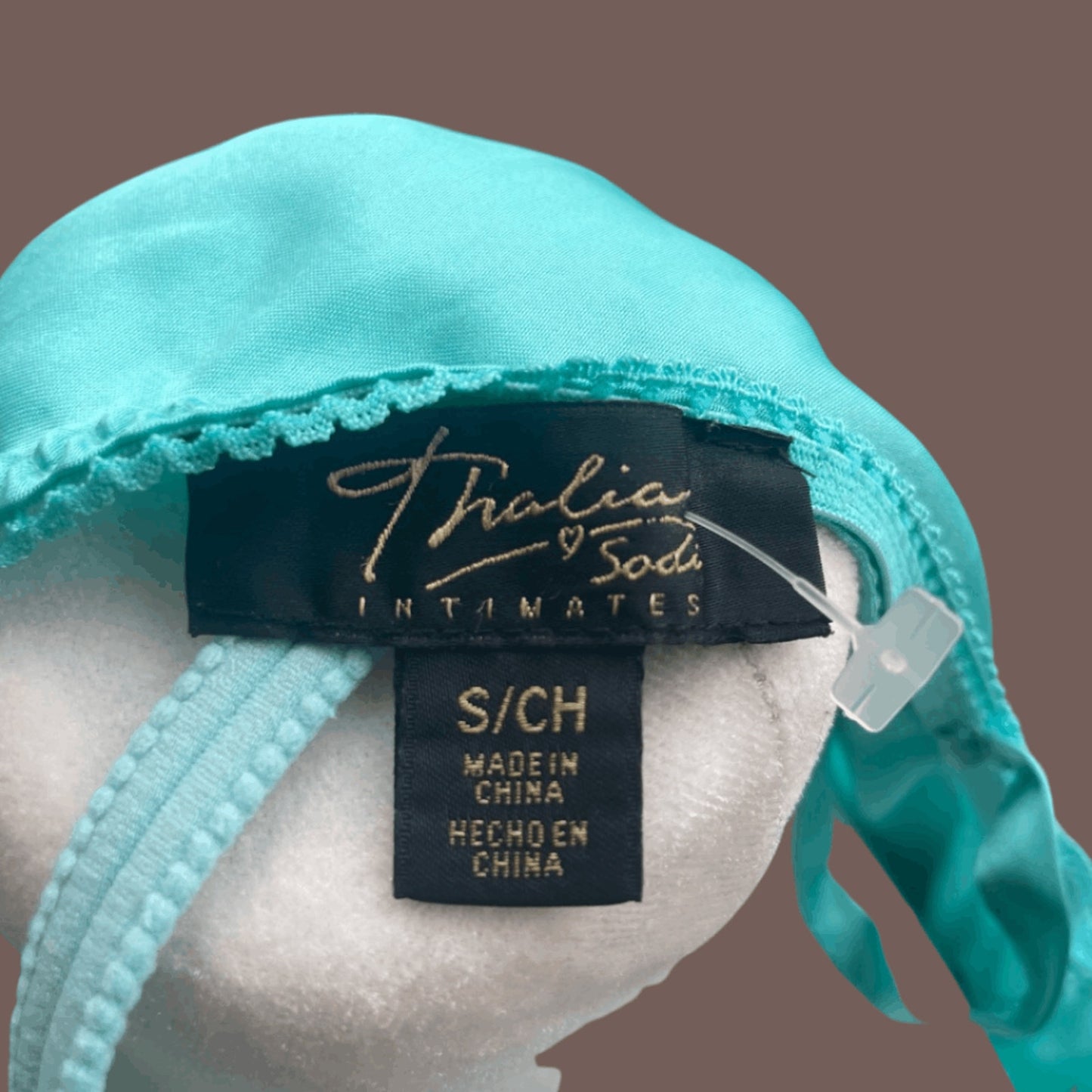 Vintage Thalia Sodi Lace Trim Slip Dress – Seafoam Satin Coquette