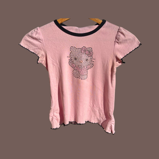 Vintage Hello Kitty Rhinestone Baby Tee – Y2K Kawaii Core
