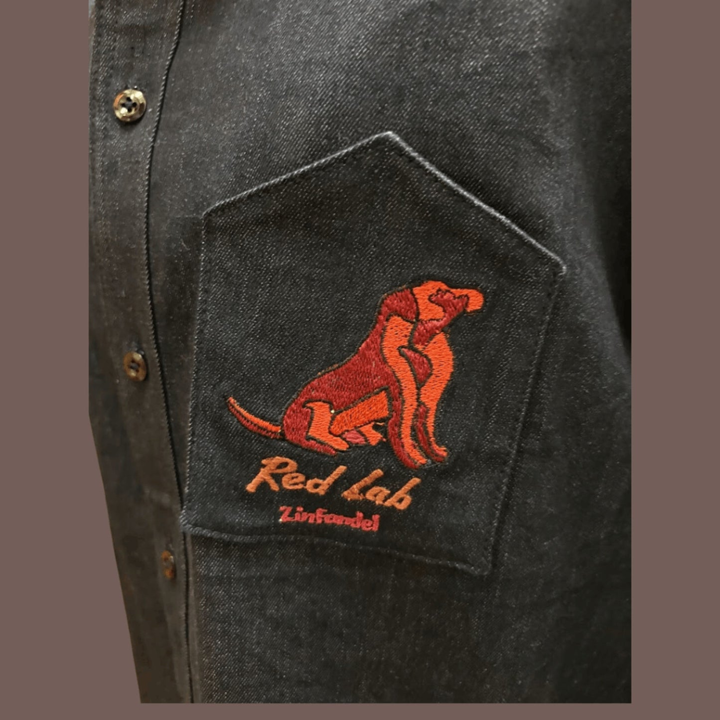 Vintage Al’s Attire Denim Shirt – Red Lab Embroidered Workwear