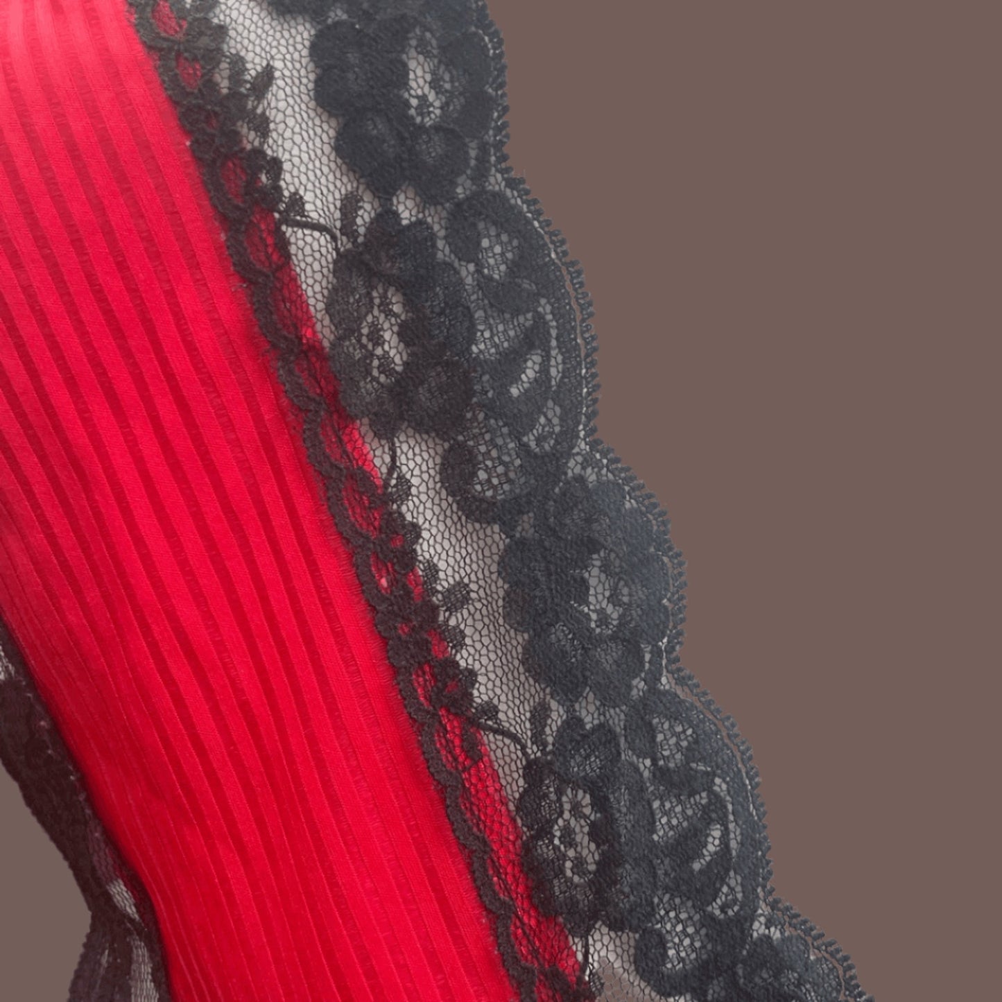 Vintage Stroke of Midnight Lace Lingerie Top – 80s Romantic Vampwear