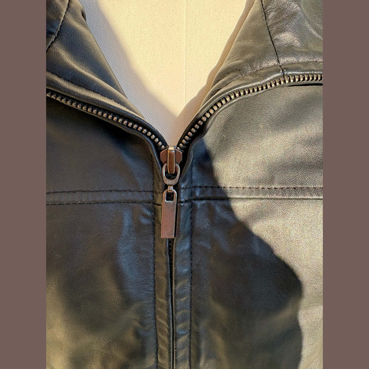 Vintage Charles Klein Belted Leather Jacket – Minimalist 90s