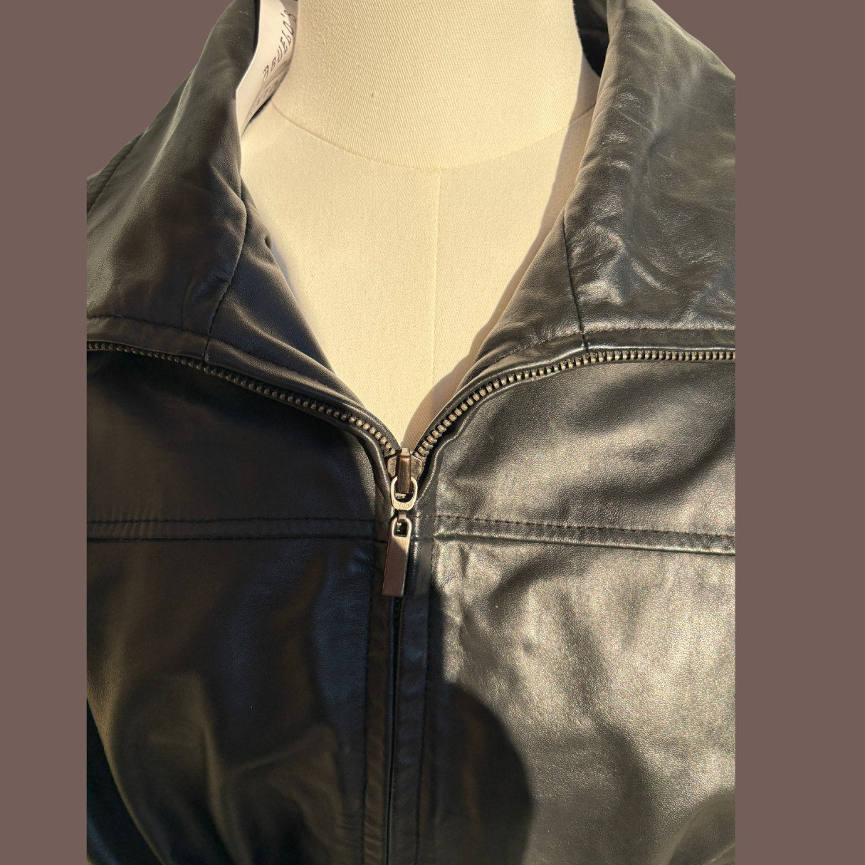 Vintage Charles Klein Belted Leather Jacket – Minimalist 90s