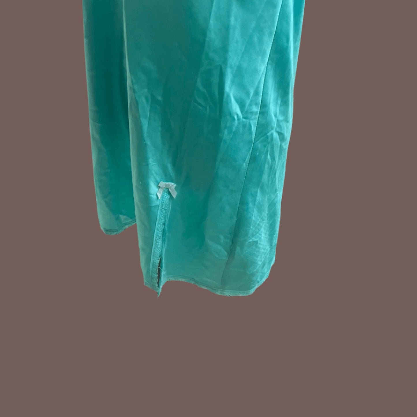 Vintage Thalia Sodi Lace Trim Slip Dress – Seafoam Satin Coquette