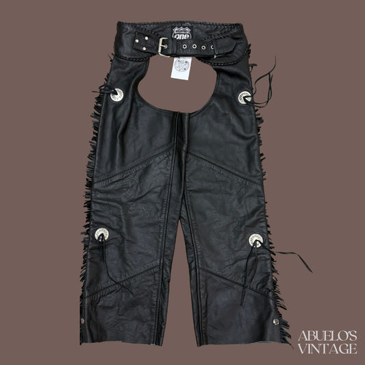 Vintage Highway One Leather Fringe Chaps – Biker Archive