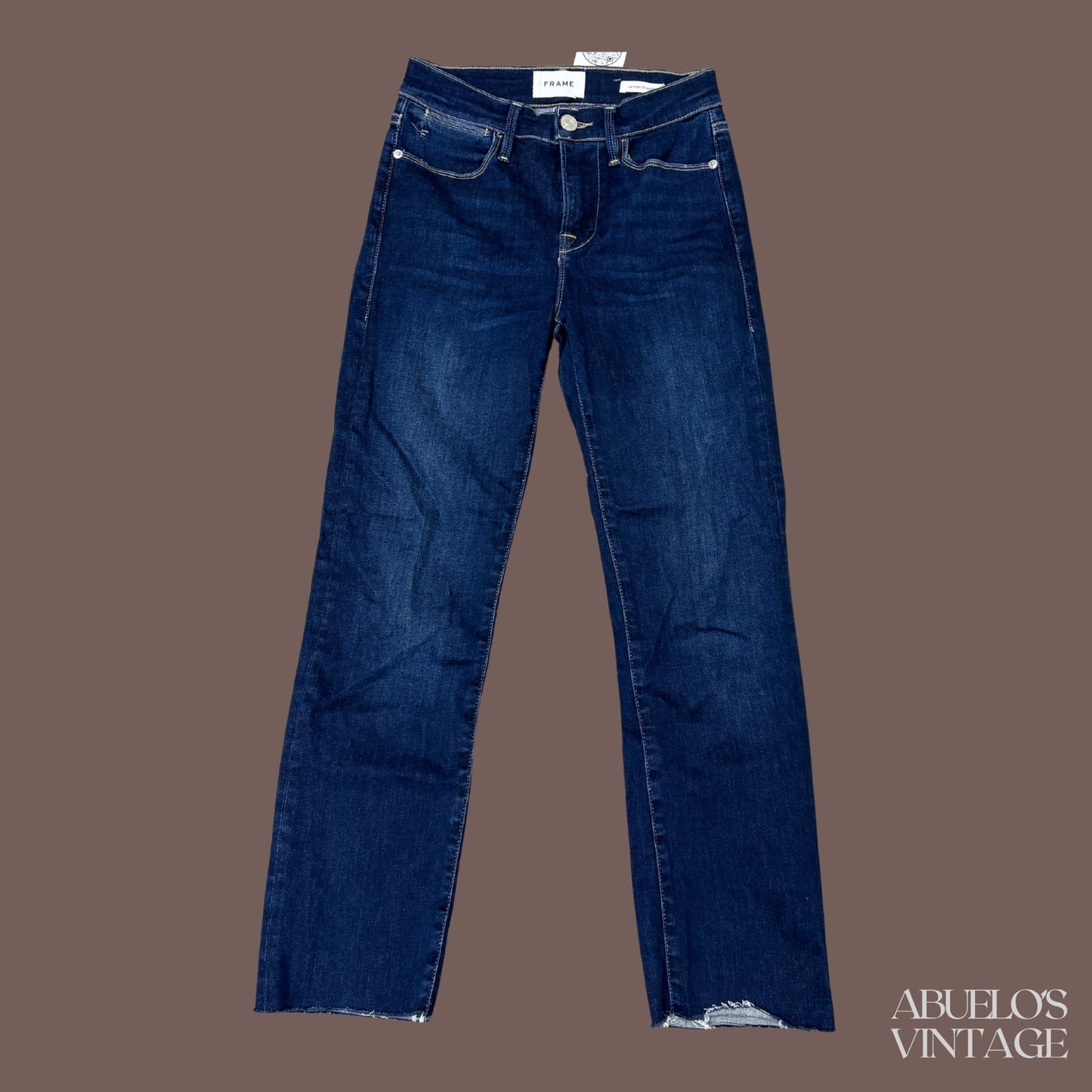 Vintage FRAME Le High Straight Jeans – Dark Wash Minimalist