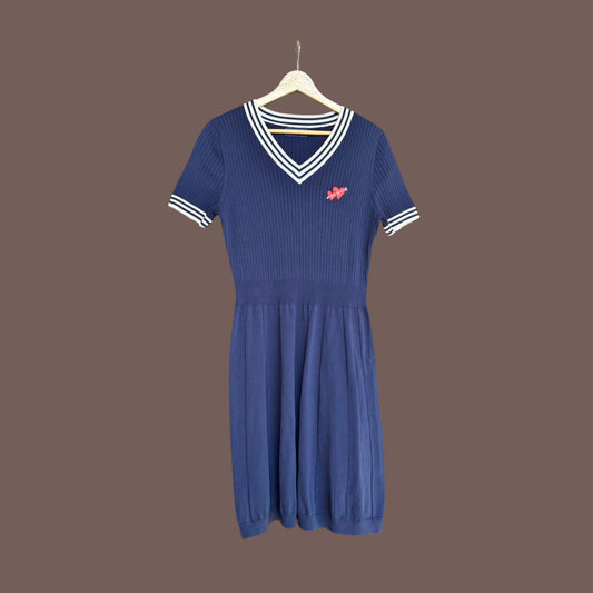 Vintage Polo Sport Knit Varsity Dress – 2000s Preppy Coquette