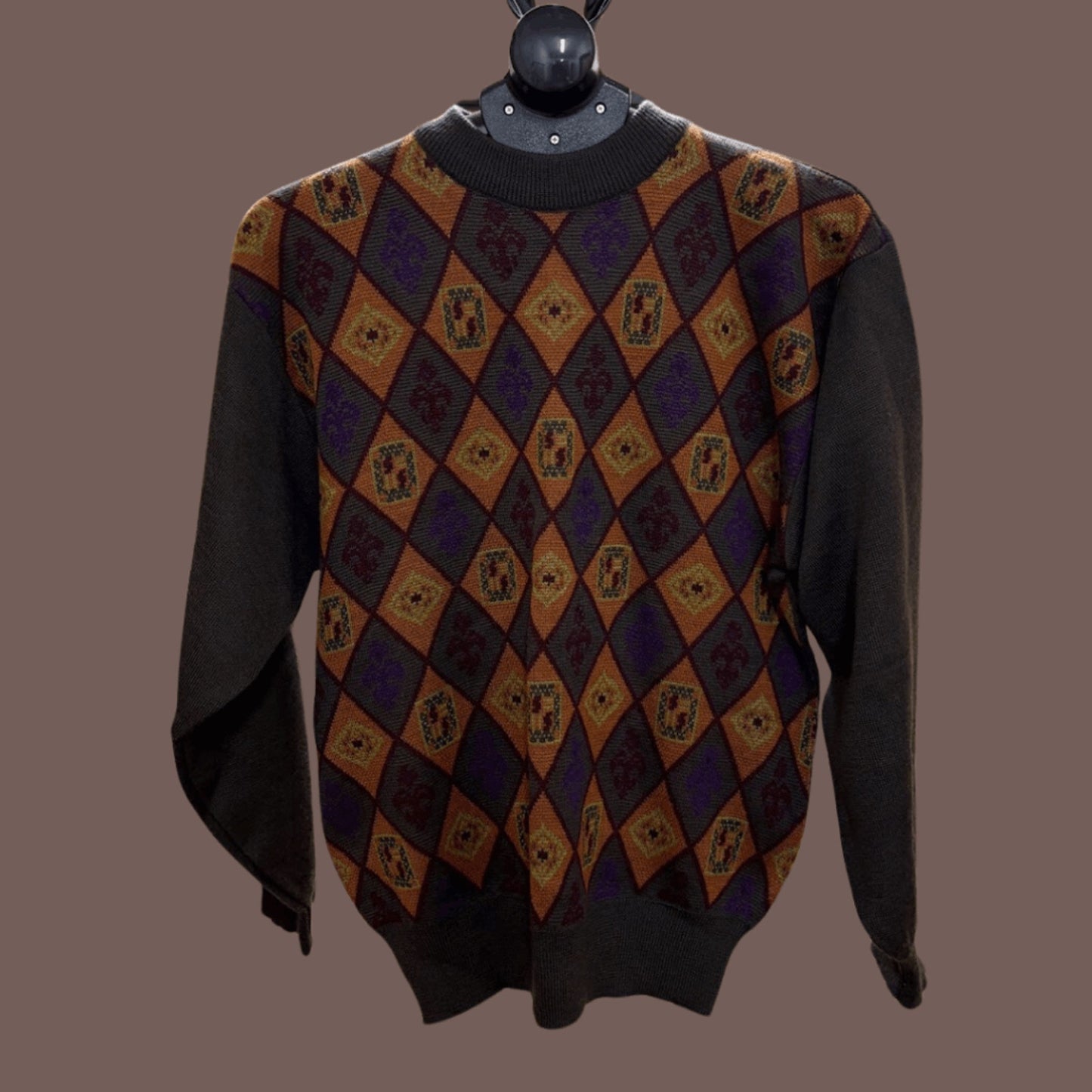 Vintage Recardo Rebecca Aztec Knit Sweater – 90s Dark Academia