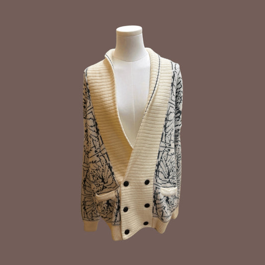 Vintage J.J. Cochran Knit Cardigan – 80s Geometric Prepwear