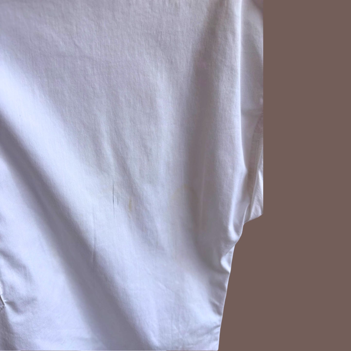 Vintage Donna Karan White Band Collar Blouse – 2000s Minimal