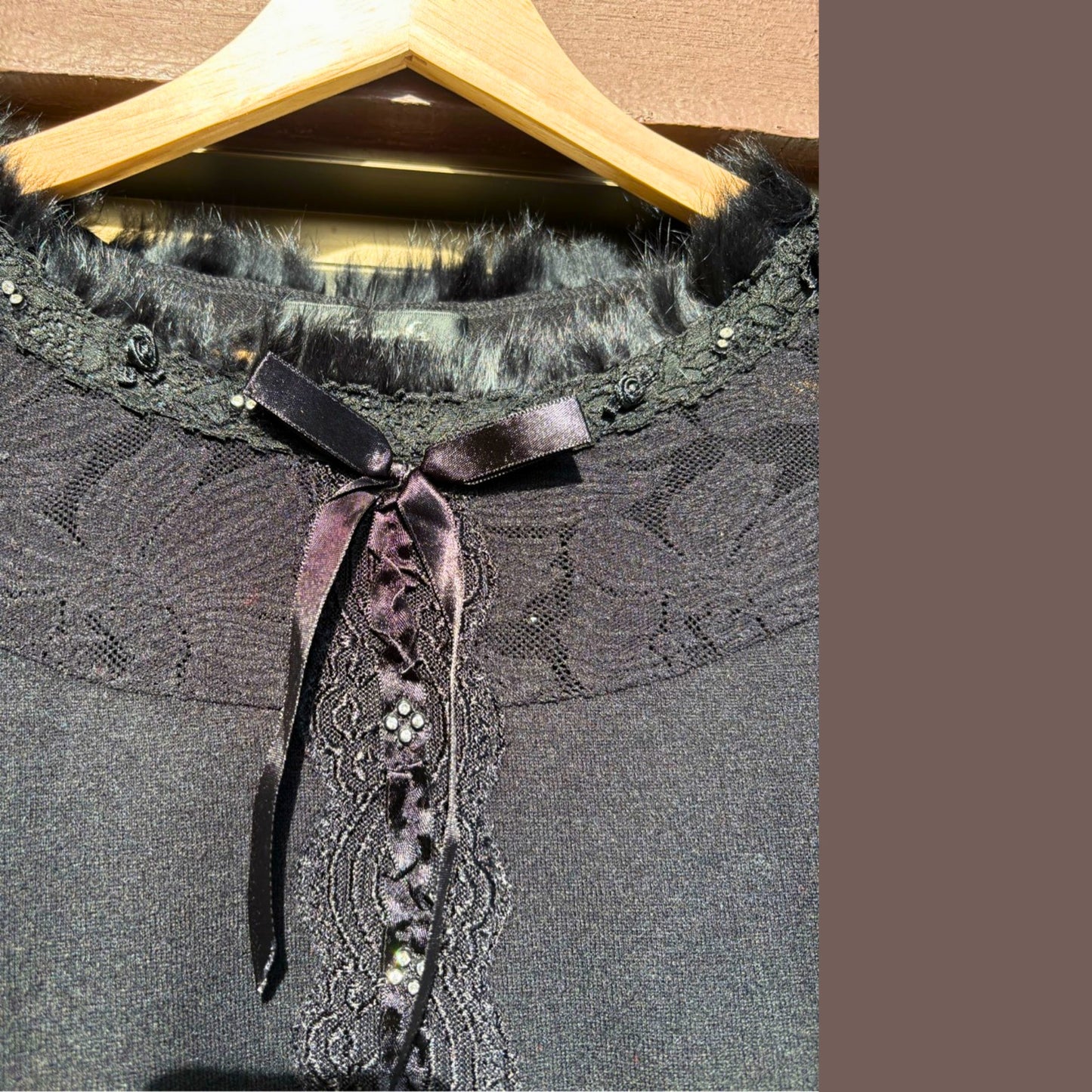 Vintage A.mfs Lace-Up Knit Top – Gothic Coquette Made in France