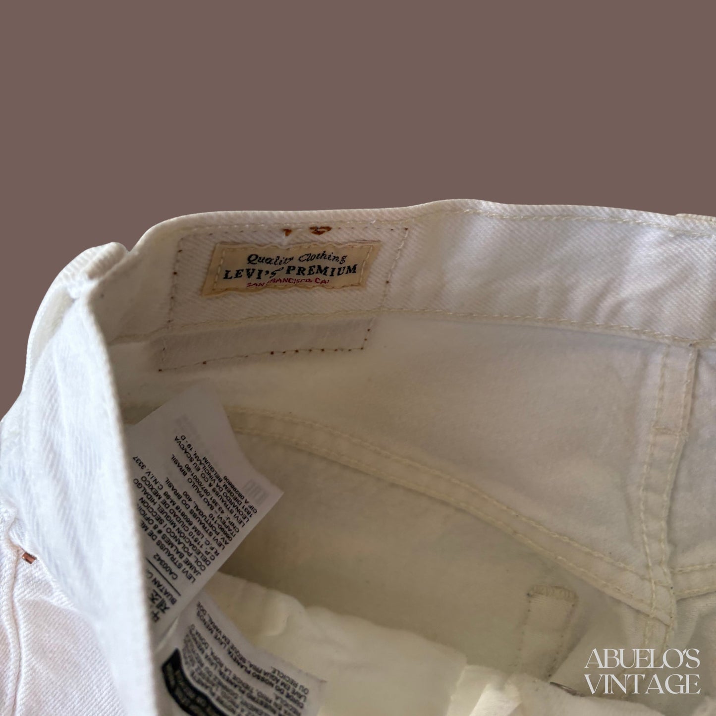 Levi’s Premium 501 White Denim Jeans – Raw Hem Classic