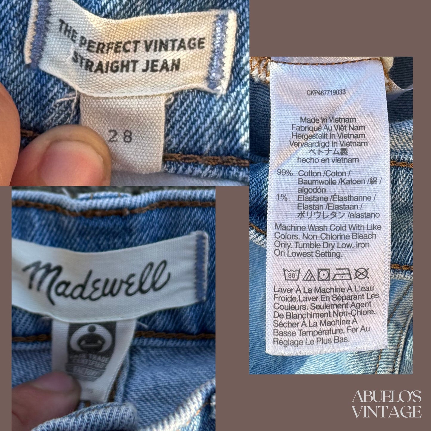 Madewell Perfect Vintage Straight Jean – Classic Light Wash