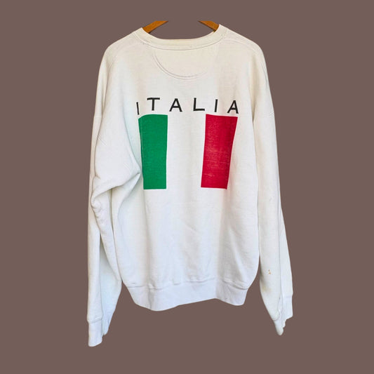 Vintage Italia Flag Crewneck Sweatshirt – 90s Eurocore Essential
