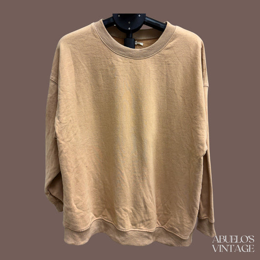 Ali Golden Cotton Crewneck Sweatshirt – Minimalist Neutral