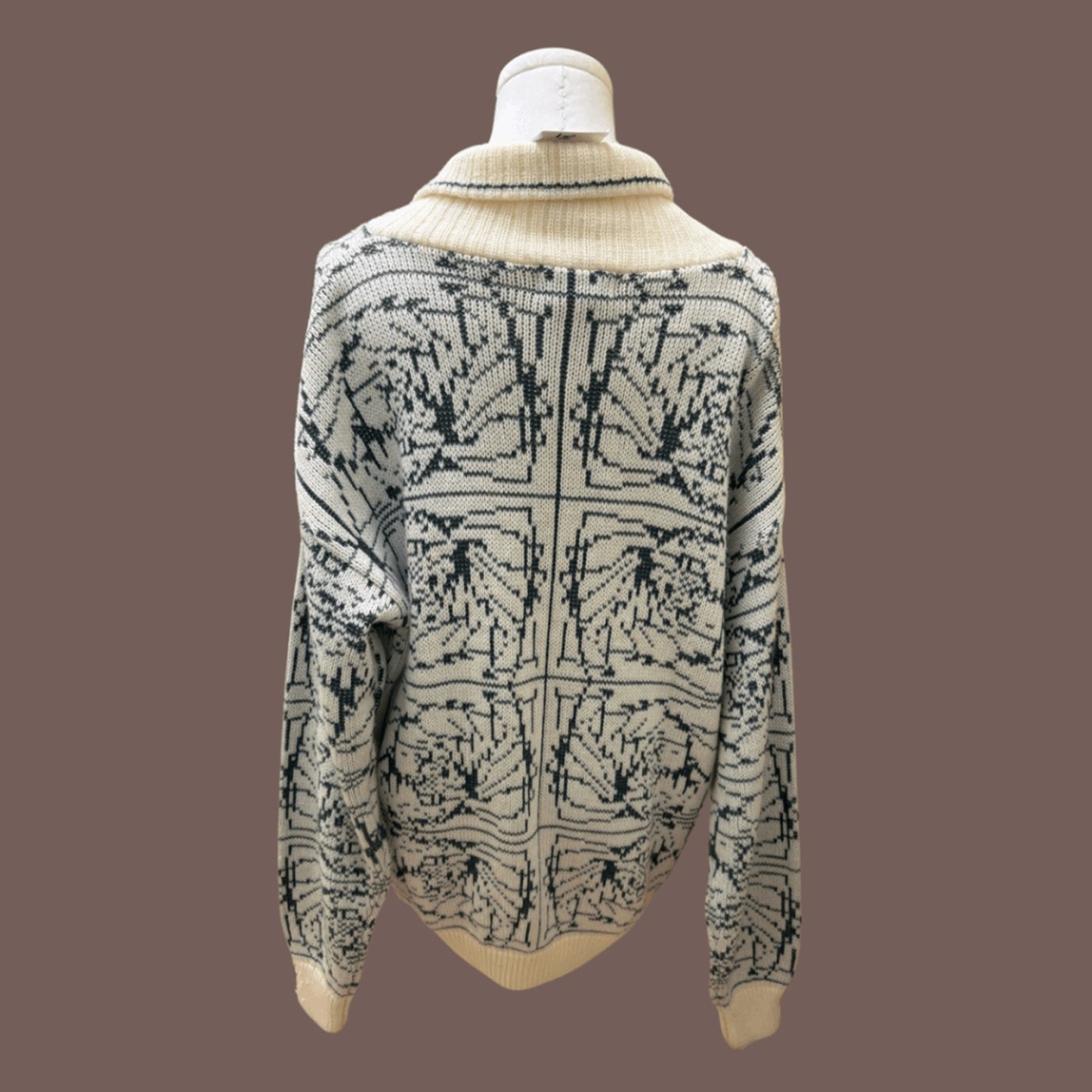 Vintage J.J. Cochran Knit Cardigan – 80s Geometric Prepwear