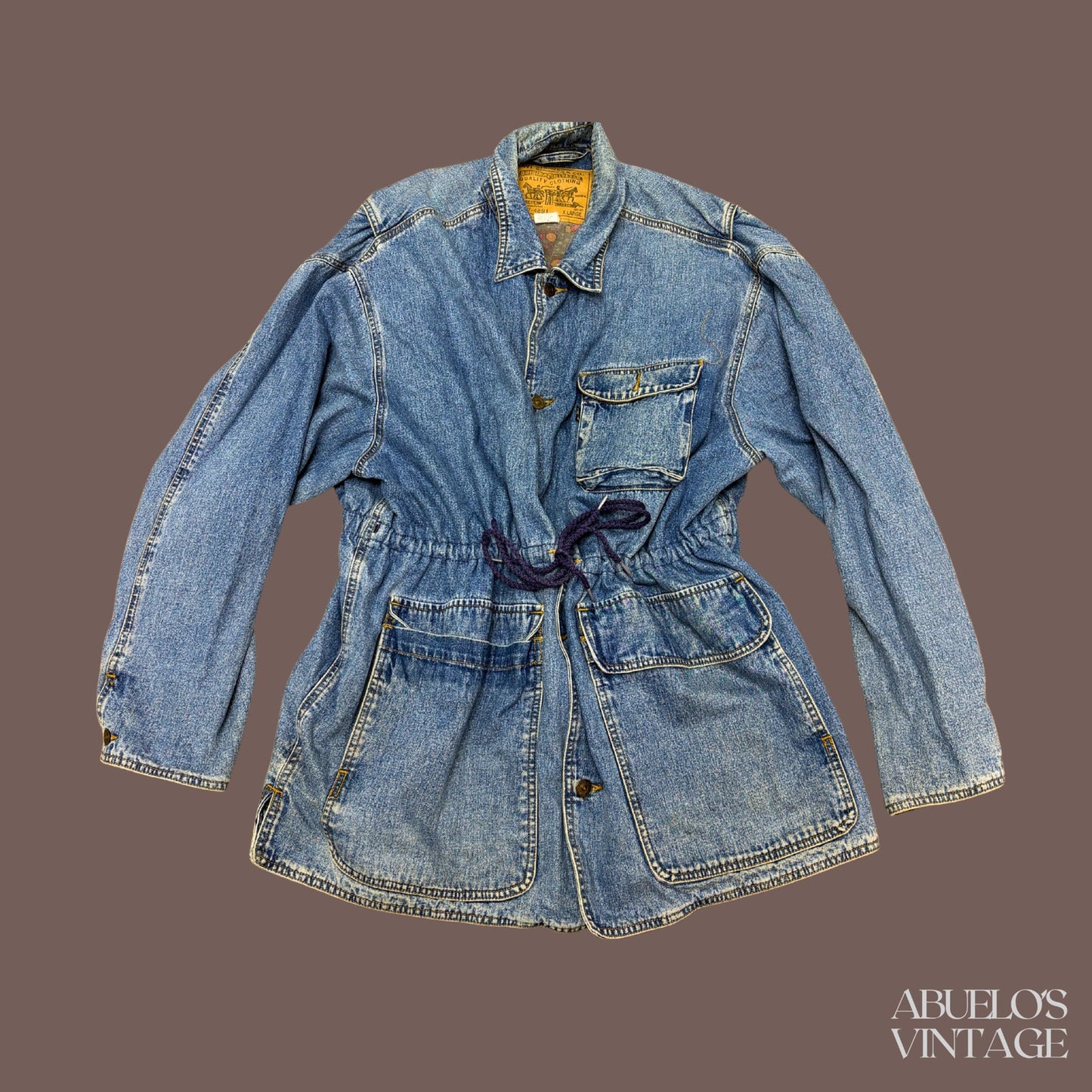 Vintage Levi’s Denim Cinch Waist Jacket – 90s Workwear