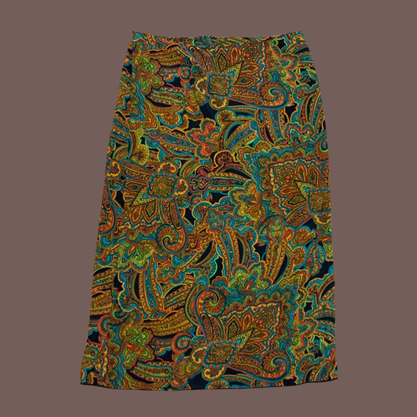 Vintage Clio Paisley Midi Skirt – 90s Indie Darling Print