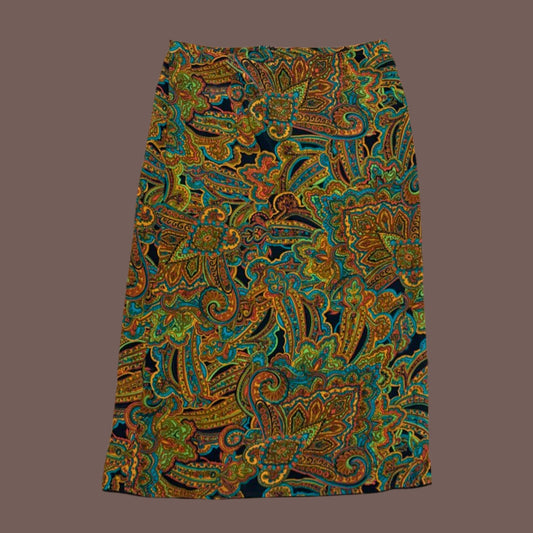 Vintage Clio Paisley Midi Skirt – 90s Indie Darling Print