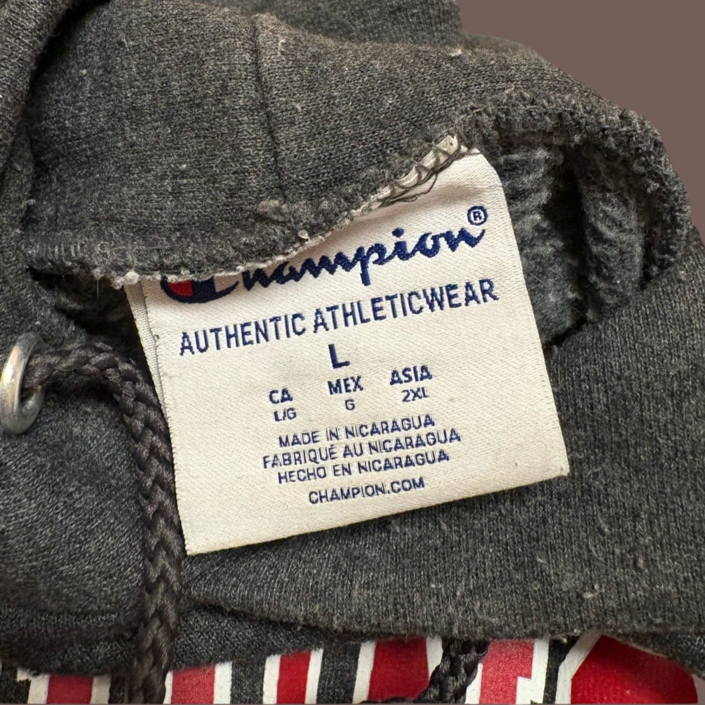 Vintage Champion Washington State Men’s Charcoal Collegiate Hoodie Size L