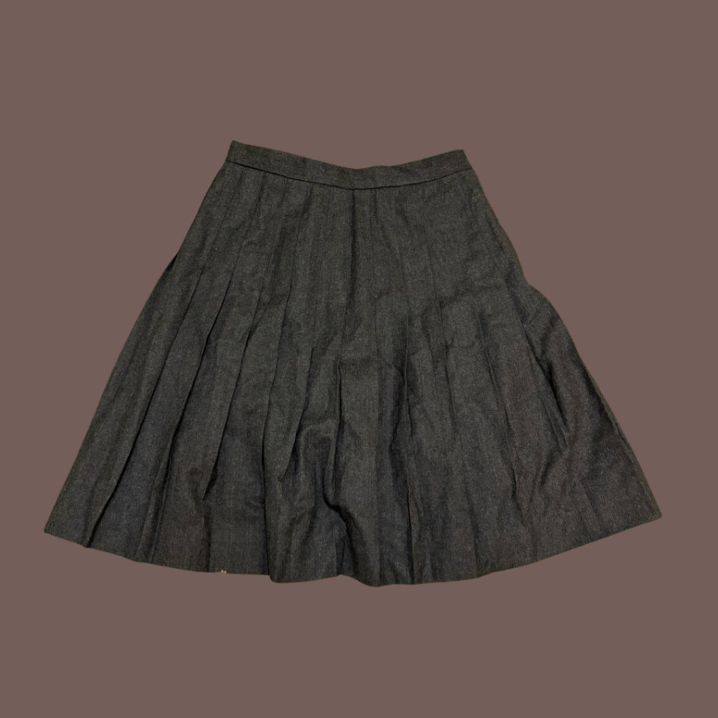 Vintage Talbots Wool Pleated Midi Skirt – 70s Dark Academia