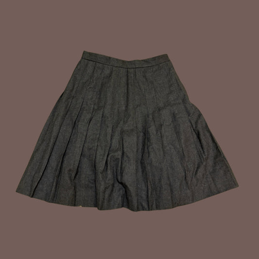 Vintage Talbots Wool Pleated Midi Skirt – 70s Dark Academia