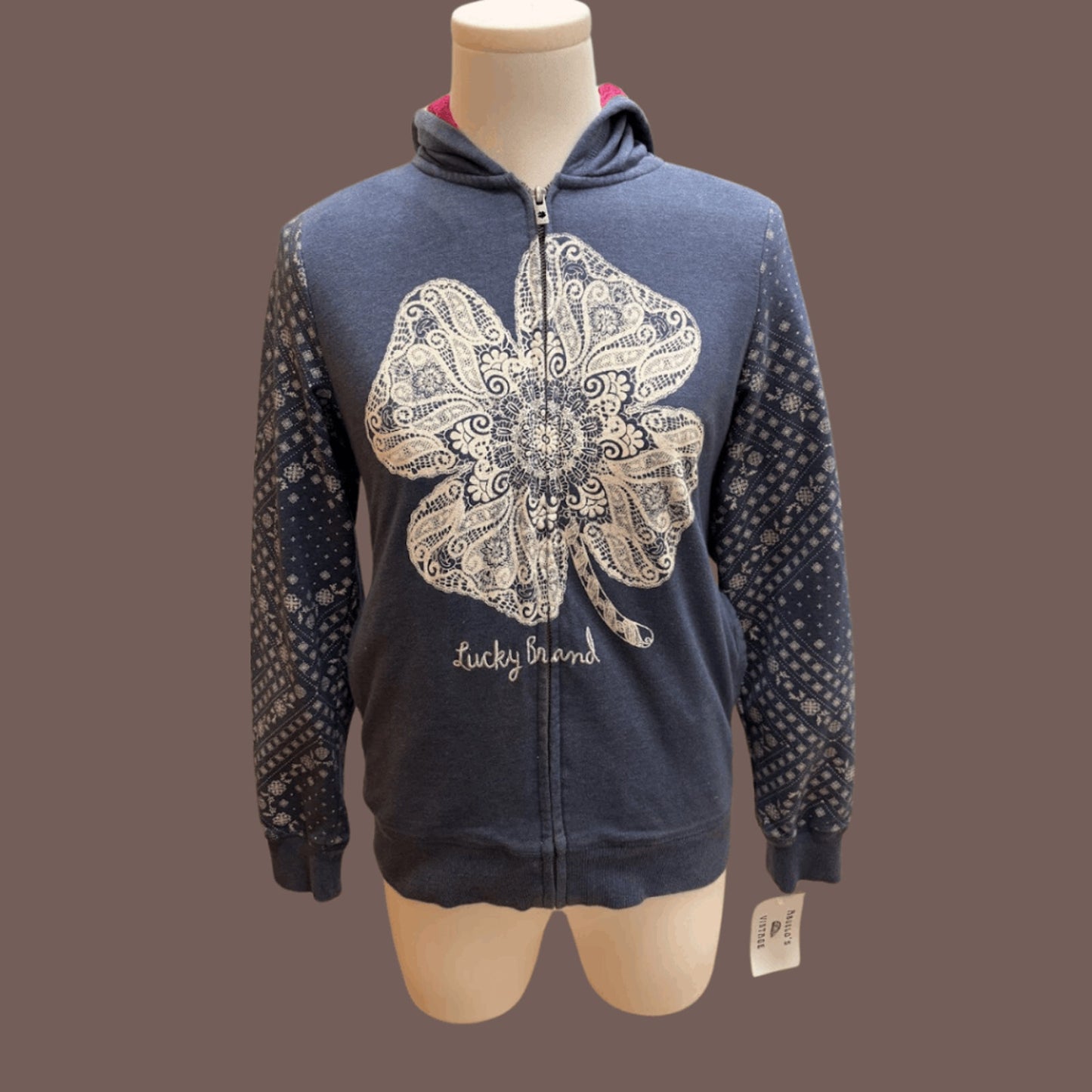 Vintage Lucky Brand Faux Fur Zip Hoodie – Y2K Winter Cozy