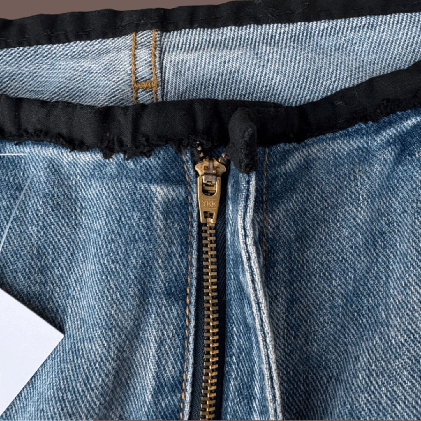 Vintage DKNY Straight Jeans with Raw Waistband – 2000s Edge