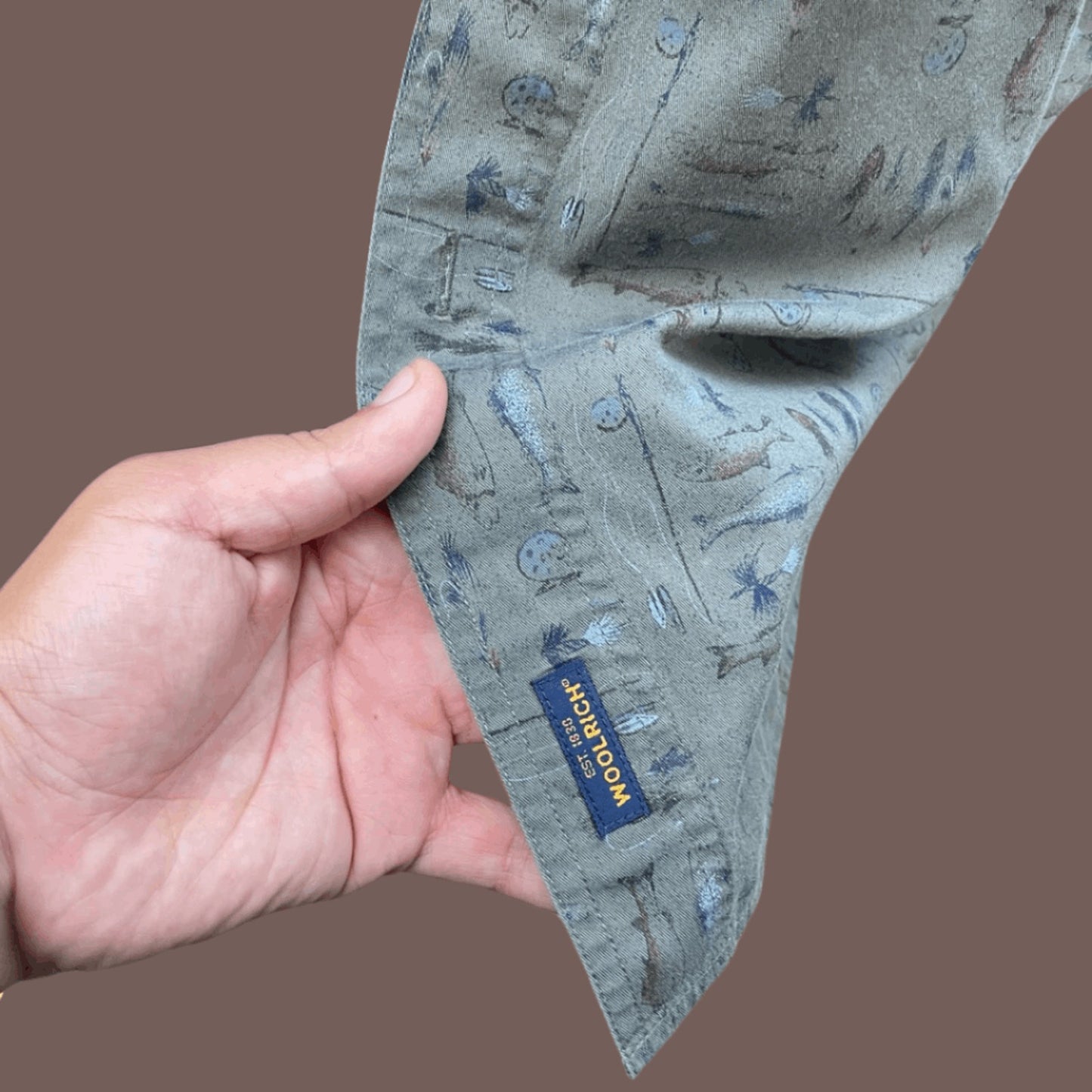 Vintage Woolrich Fish Print Button-Down Shirt – Relaxed Outdoor Fit