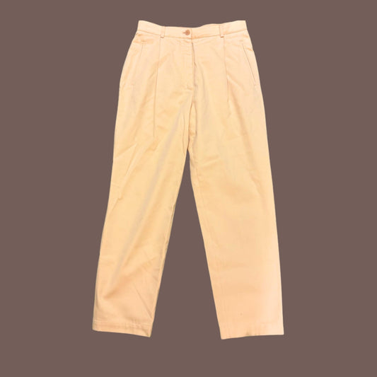 Vintage Escada Sport Women’s Yellow Pleated Cotton Trousers Size 40 (US 6/8)
