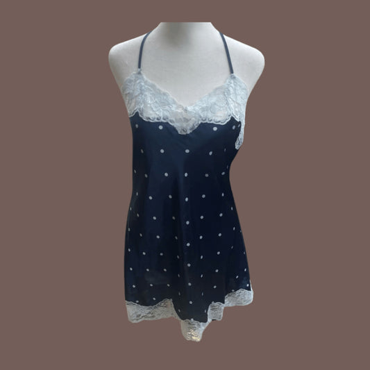 Vintage Morgan Taylor Polka Dot Slip Dress – 90s Coquette Loungewear